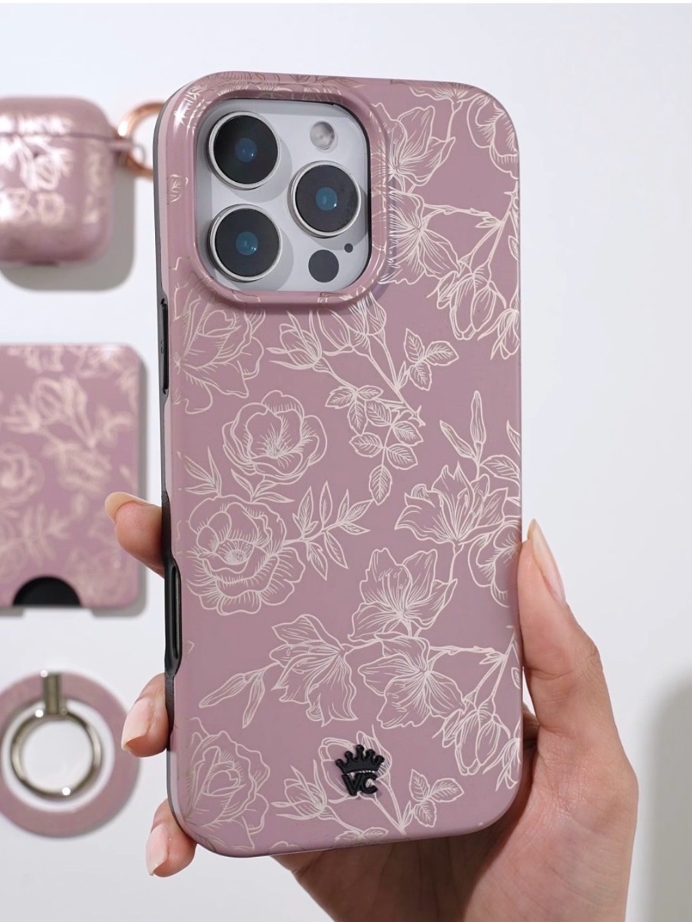 Velvet Caviar Dusty Rose Floral Protective iPhone 17 Pro Case